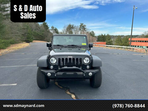 2016 Jeep Wrangler for sale at S & D Auto Sales in Maynard MA