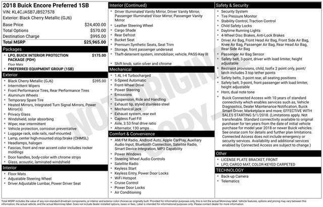 2018 Buick Encore Preferred