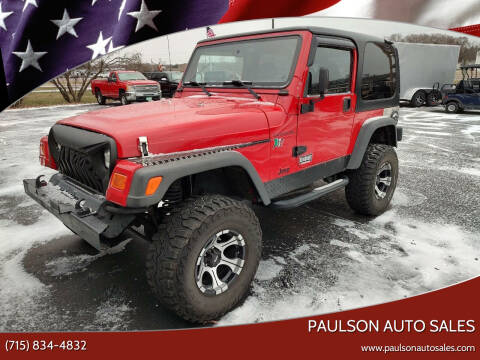 2000 Jeep Wrangler for sale at Paulson Auto Sales and custom golf carts in Chippewa Falls WI