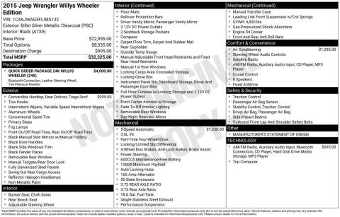 2015 Jeep Wrangler Willys Wheeler Edition