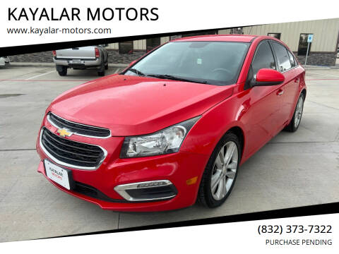 2015 Chevrolet Cruze for sale at KAYALAR MOTORS SUPPORT CENTER in Houston TX