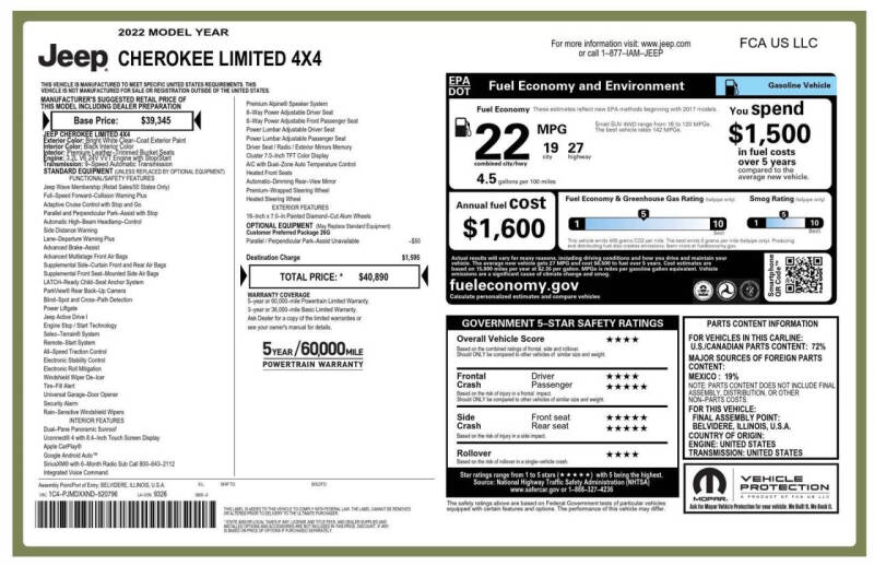 2022 Jeep Cherokee Limited
