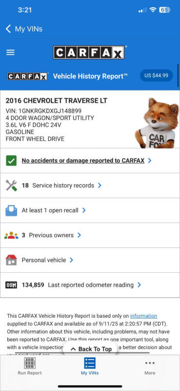 2016 Chevrolet Traverse LT