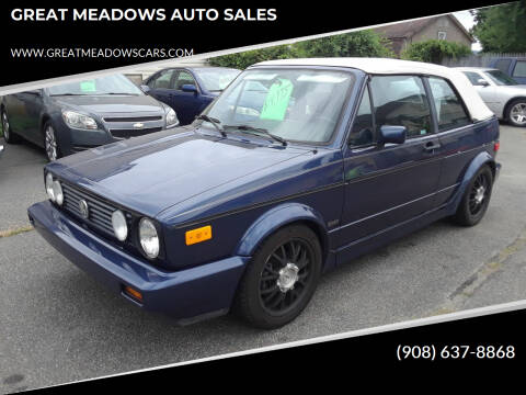 1992 Volkswagen Cabriolet for sale at GREAT MEADOWS AUTO SALES in Great Meadows NJ