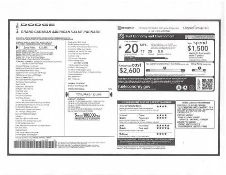 2014 Dodge Grand Caravan American Value Package