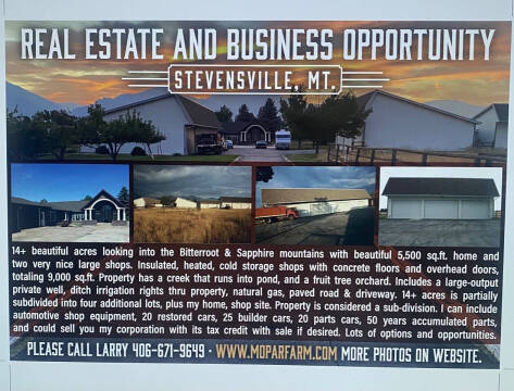 1960 CARS And REAL ESTATE Stevensville Montana for sale at MOPAR Farm in Glendive MT