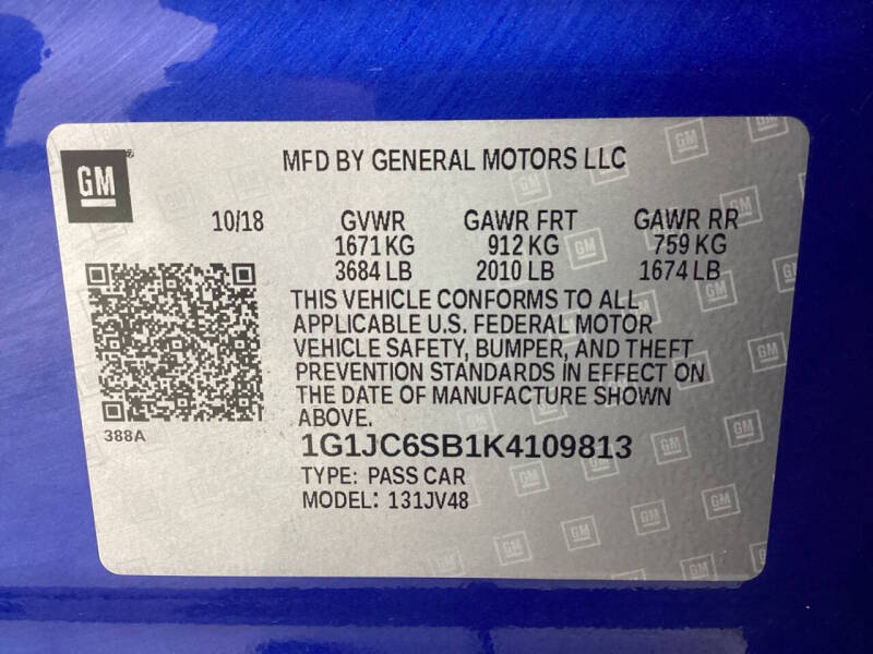 2019 Chevrolet Sonic LT Manual