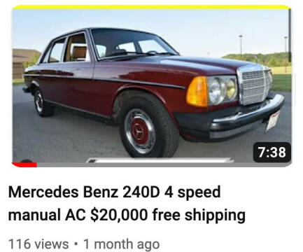 1982 Mercedes-Benz 240-Class for sale at FREE SHIPPING     Daryani Group - FREE SHIPPING Daryani Group in Riverside CA