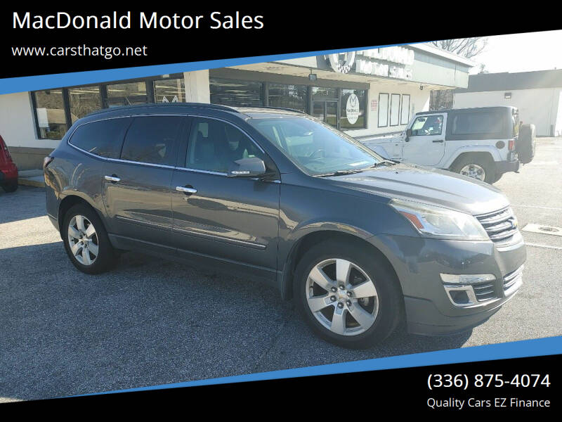 2014 Chevrolet Traverse for sale at MacDonald Motor Sales in High Point NC