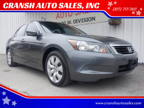 2008 Honda Accord for sale at CRANSH AUTO SALES, INC in Arlington TX