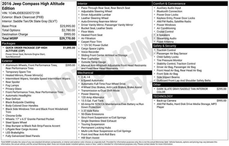 2016 Jeep Compass High Altitude