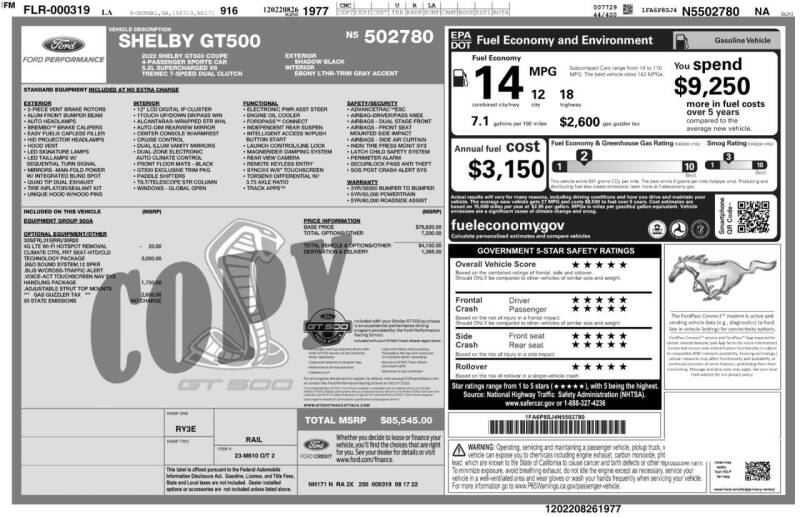 2022 Ford Mustang Shelby GT500