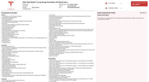 2022 Tesla Model Y Long Range