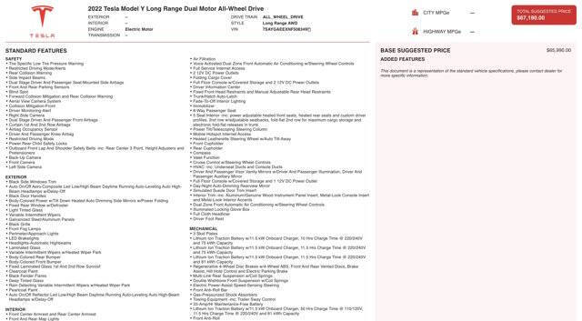 2022 Tesla Model Y Long Range