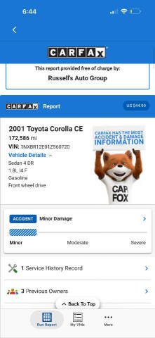 2001 Toyota Corolla CE