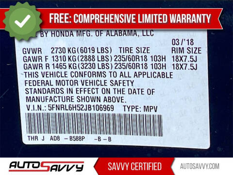 2018 Honda Odyssey EX