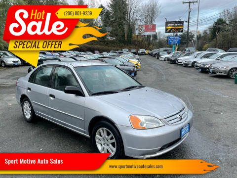 2001 Honda Civic for sale at Sport Motive Auto Sales in Seattle WA