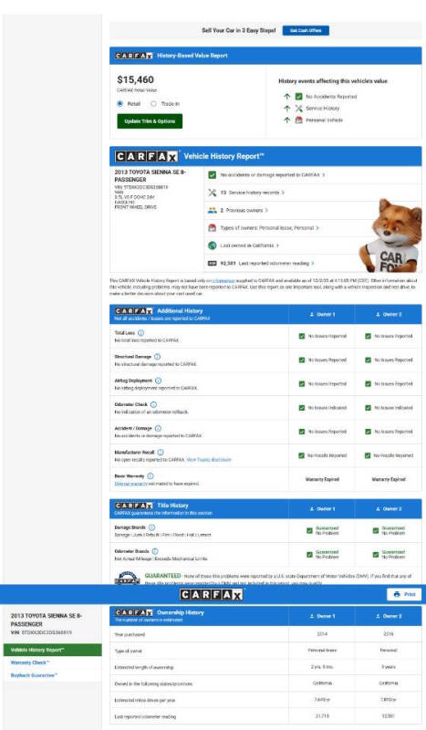 2013 Toyota Sienna SE 8-Passenger