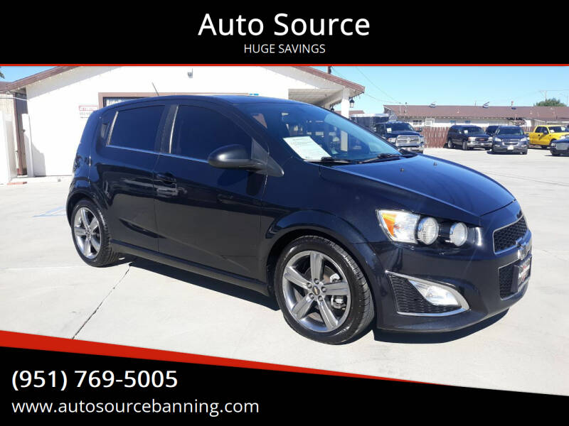 2015 Chevrolet Sonic for sale at Auto Source in Banning CA