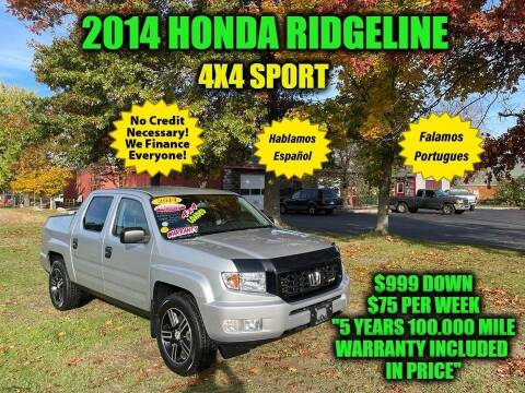 2014 Honda Ridgeline for sale at D&D Auto Sales, LLC in Rowley MA