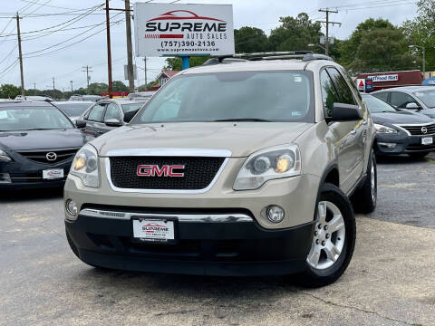 2012 GMC Acadia for sale at Supreme Auto Sales in Chesapeake VA
