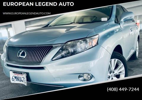 2010 Lexus RX 450h for sale at EUROPEAN LEGEND AUTO in San Jose CA