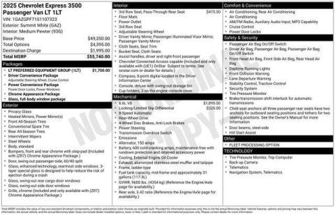 2025 Chevrolet Express LT 3500