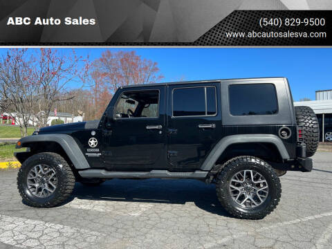 2012 Jeep Wrangler Unlimited for sale at ABC Auto Sales in Culpeper VA