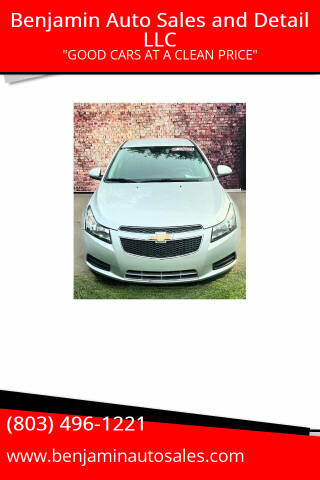 2013 Chevrolet Cruze for sale at Benjamin Auto Sales and Detail LLC in Holly Hill SC