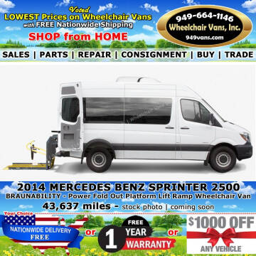 2014 Mercedes-Benz Sprinter for sale at Wheelchair Vans Inc in Laguna Hills CA