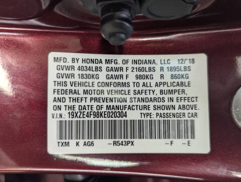 2019 Honda Insight Touring