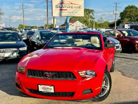 2012 Ford Mustang for sale at Supreme Auto Sales in Chesapeake VA
