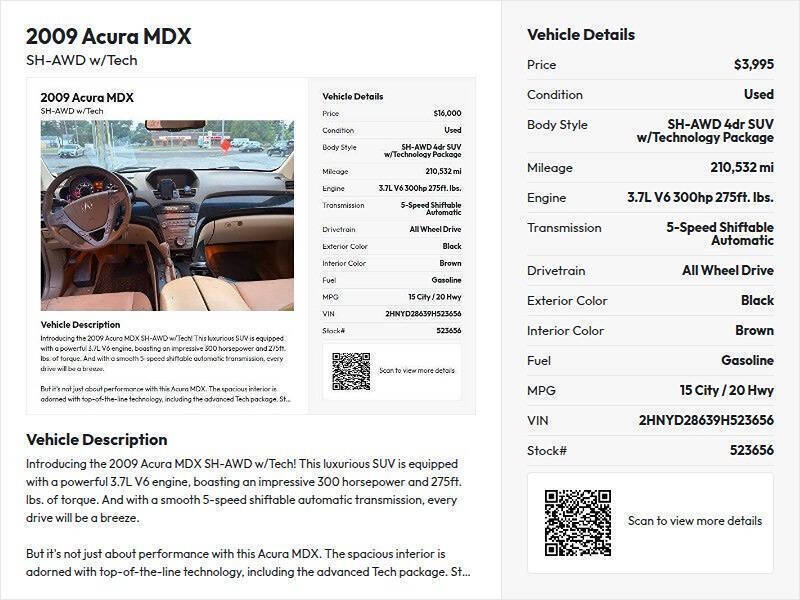 2009 Acura MDX SH-AWD w/Tech