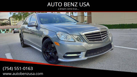 2012 Mercedes-Benz E-Class for sale at AUTO BENZ USA in Fort Lauderdale FL