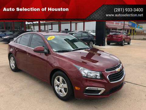 2015 Chevrolet Cruze for sale at Auto Selection of Houston in Houston TX