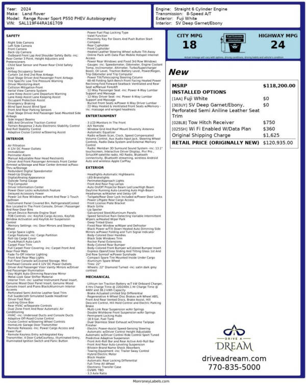 2024 Land Rover Range Rover Sport P550e Autobiography