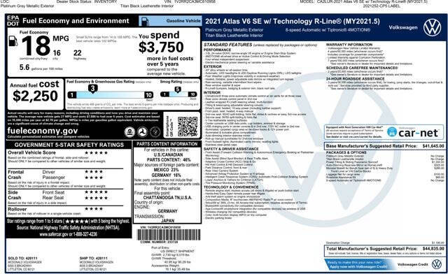2021 Volkswagen Atlas