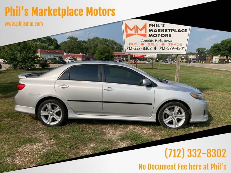 2009 Toyota Corolla for sale at Phil's Marketplace Motors in Arnolds Park IA
