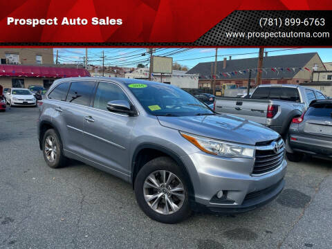 2016 Toyota Highlander for sale at Prospect Auto Sales in Waltham MA