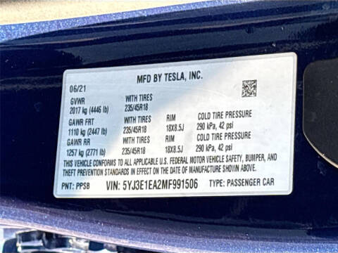 2021 Tesla Model 3 Standard Range Plus