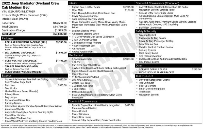 2022 Jeep Gladiator Overland