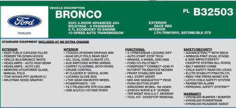 2023 Ford Bronco Wildtrak Advanced