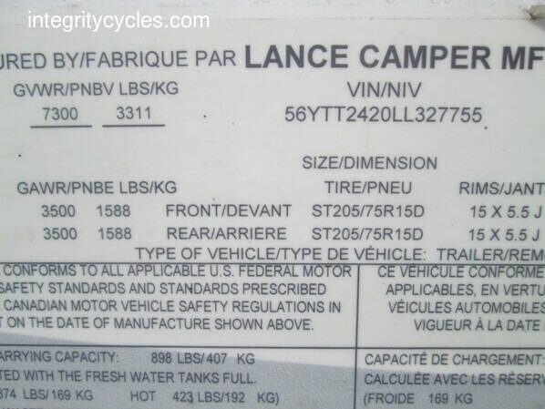 2020 Lance Camper 2465