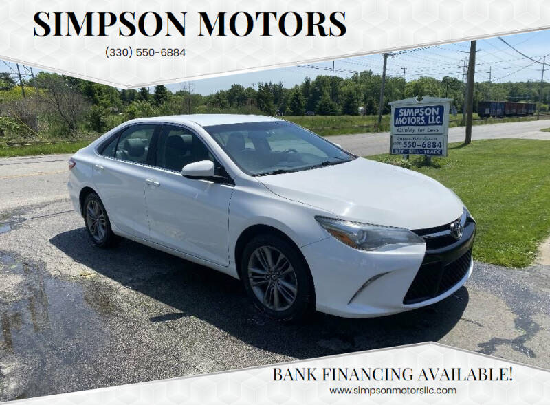 2016 Toyota Camry for sale at SIMPSON MOTORS in Youngstown OH