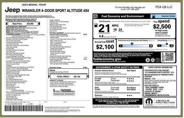 2023 Jeep Wrangler Sport Altitude