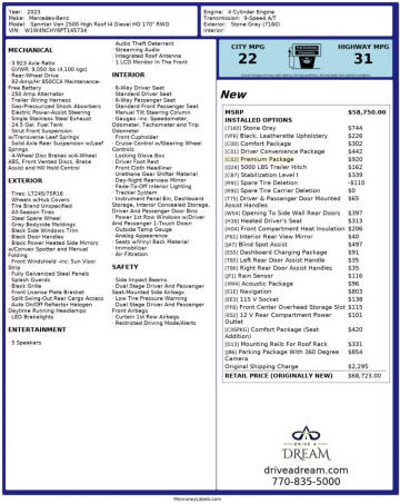 2023 Mercedes-Benz Sprinter 2500