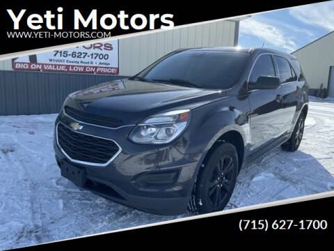 2016 Chevrolet Equinox for sale at Yeti Motors in Deerbrook WI