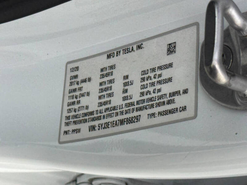 2021 Tesla Model 3 Standard Range Plus