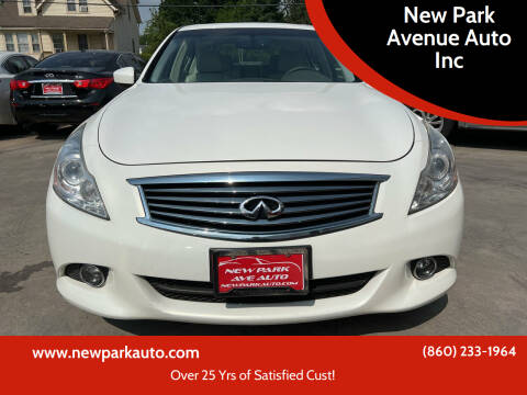 2012 Infiniti G37 Sedan for sale at New Park Avenue Auto Inc in Hartford CT