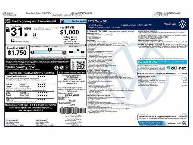 2024 Volkswagen Taos SE